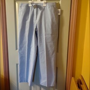 Nwt Jaclyn Smith Women's Comfort Trousers Pants size 10 Blue And White Stripes